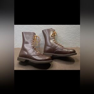 New Rothco Jump Boot Men's 10" Military Combat Boots Brown Leather Size 9